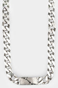 Silver chain necklace w. black diamonds