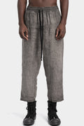 Cropped linen pants, Vegetal black
