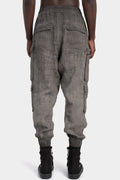 Linen cargo pants, Black marble