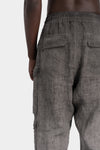 Thom Krom | SS26 - Linen cargo pants, Vegetal Black MP46
