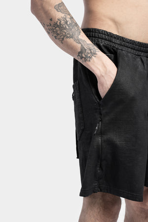 11 By BBS | SS23 - P27 - Cotton sweat shorts, coated black