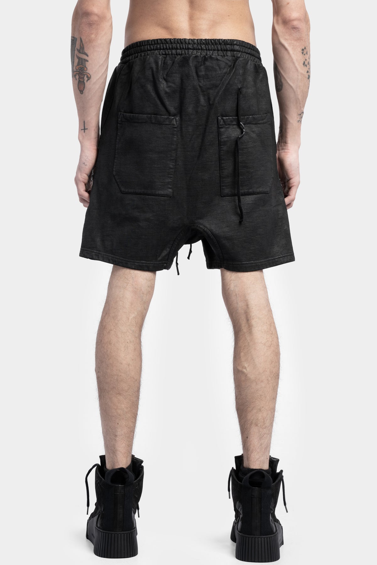 11 By BBS | SS23 - P27 - Cotton sweat shorts, coated black