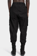 Cotton poplin cargo pants, Black