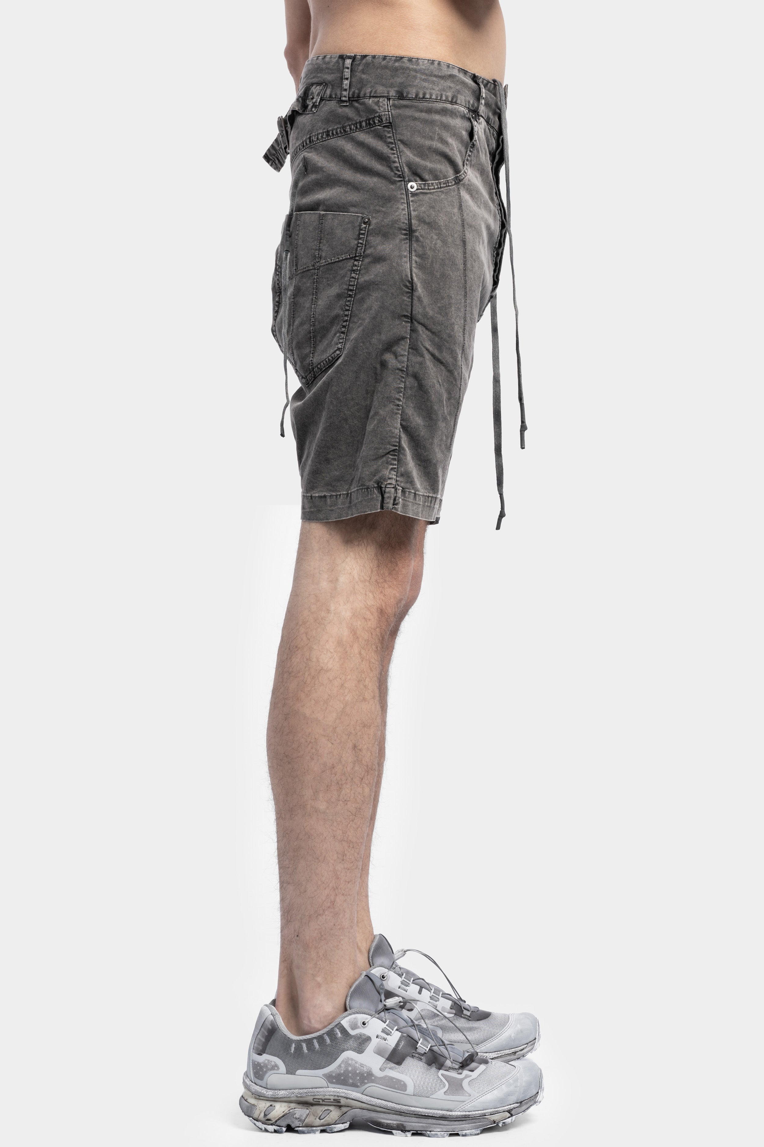 11 by BBS | P29 Buckled cotton shorts, Acid grey – ORIMONO.eu