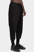 Cropped cotton poplin pants, Black