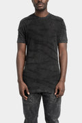 Jacquard knit scar T-Shirt, Cold dye marmorized