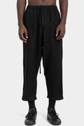 Cropped linen pants, Black