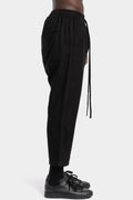 Cropped linen pants, Black