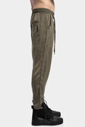 Never Enough | SS24 - Drawstring Cropped Cupro Pants, Military Green