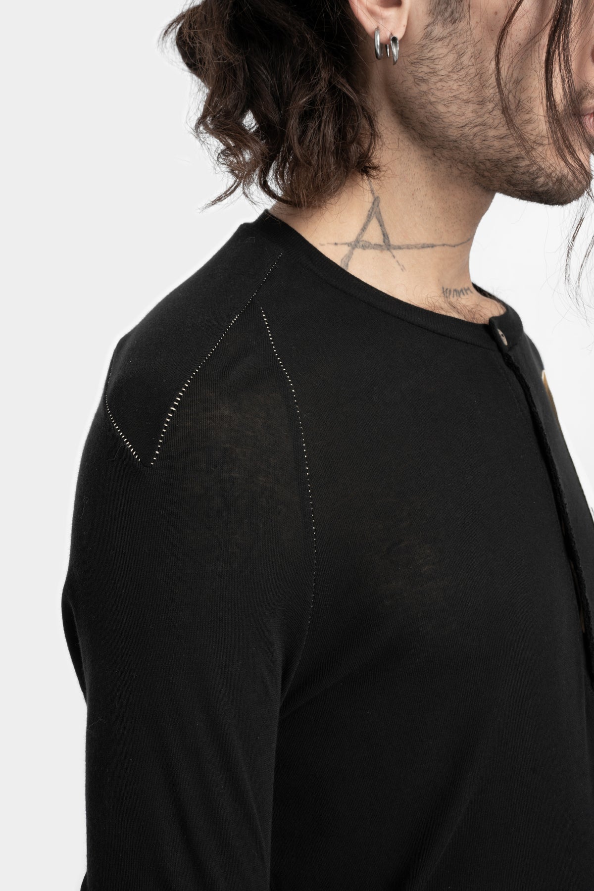 Marc Point | AW24 - Lightweight wool / silk ls henley T-Shirt
