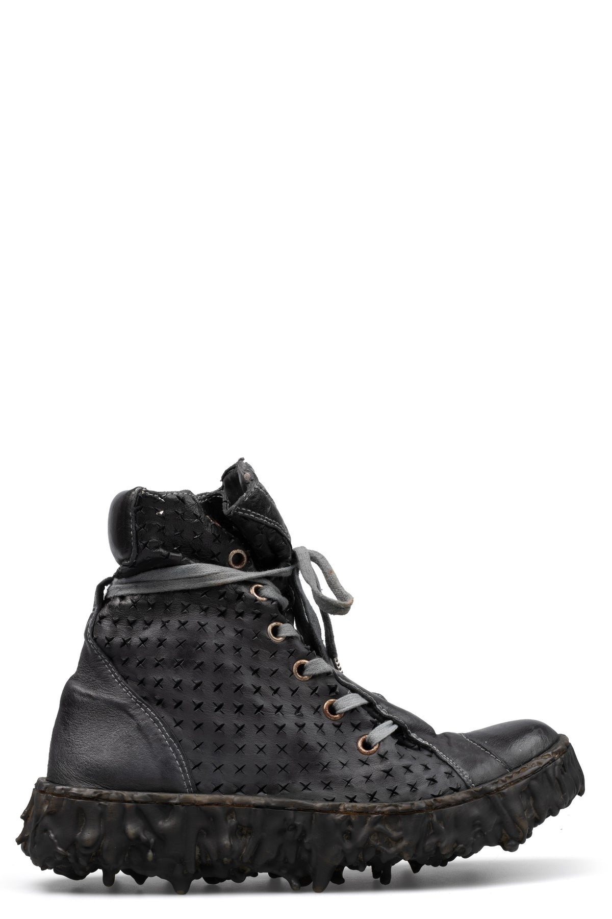 Culture of Brave Perforated High top melt sole laced sneakers MELM3