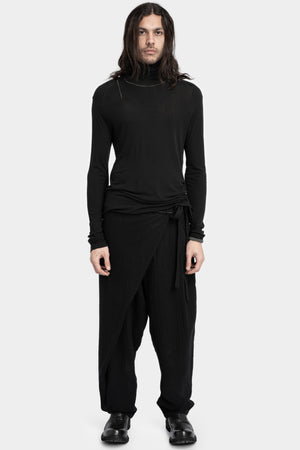 Marc Point | AW24 - Lightweight wool / silk turtleneck ls T-Shirt, Black