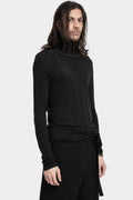 Lightweight wool / silk turtleneck ls T-Shirt, Black