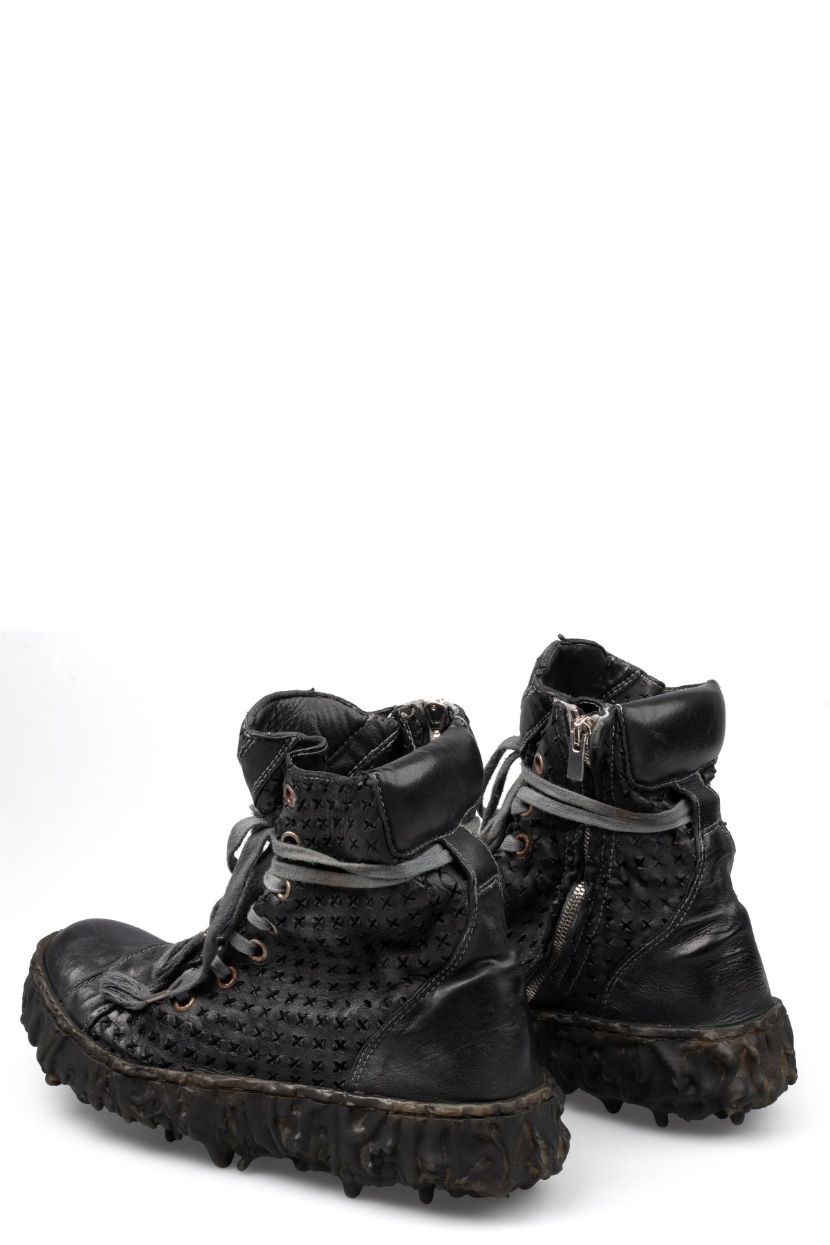 Culture of Brave Perforated High top melt sole laced sneakers MELM3
