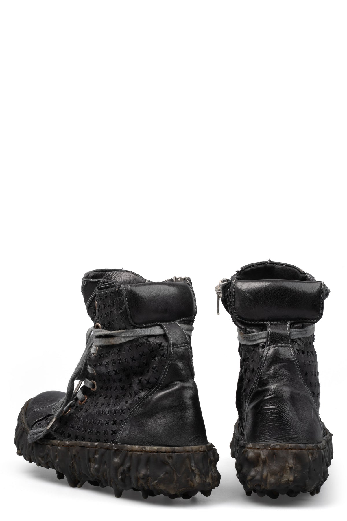 Culture of Brave Perforated High top melt sole laced sneakers MELM3