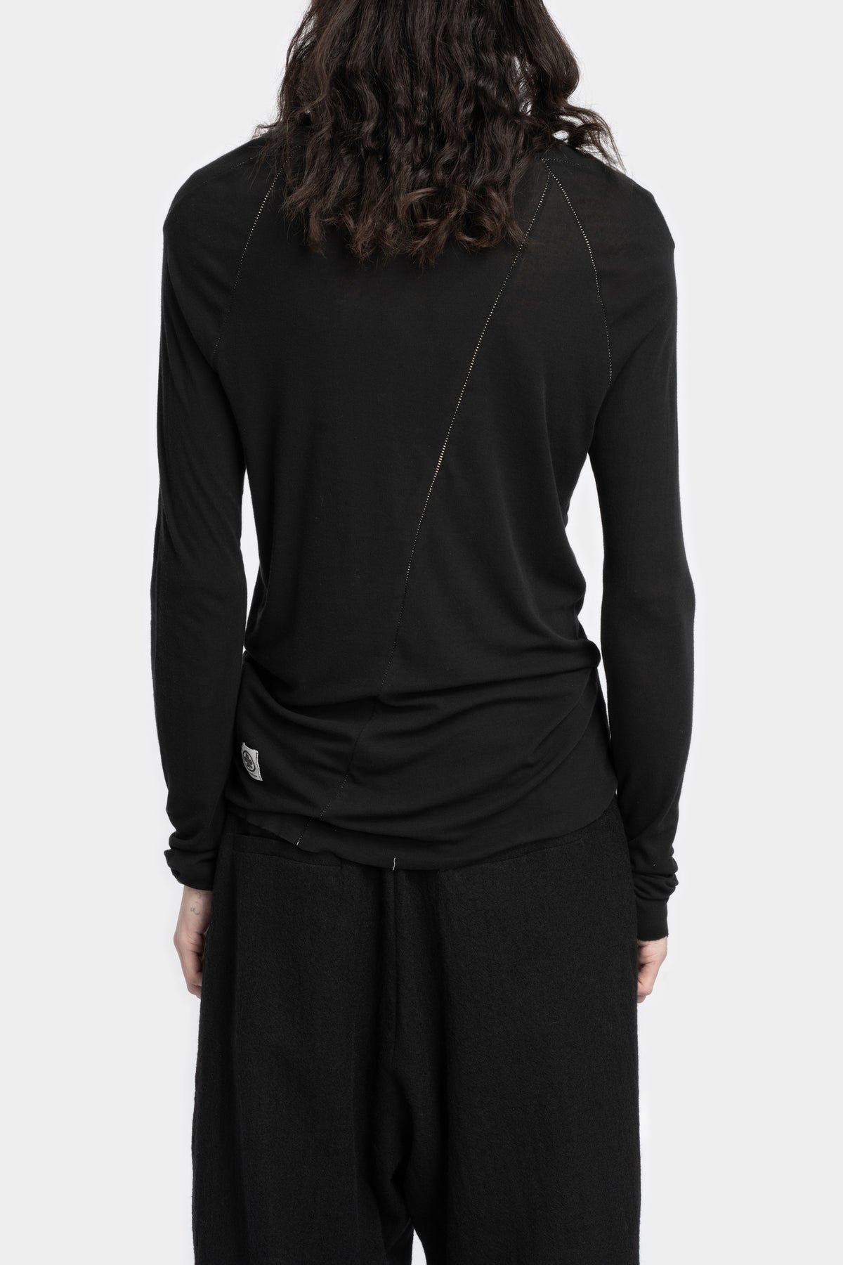 Marc Point | AW24 - Lightweight wool / silk turtleneck ls T-Shirt, Black