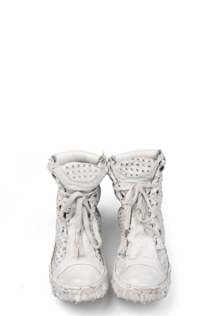 Culture of Brave Perforated High top melt sole laced sneakers MELM3