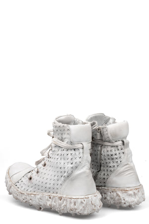 Culture of Brave Perforated High top melt sole laced sneakers MELM3