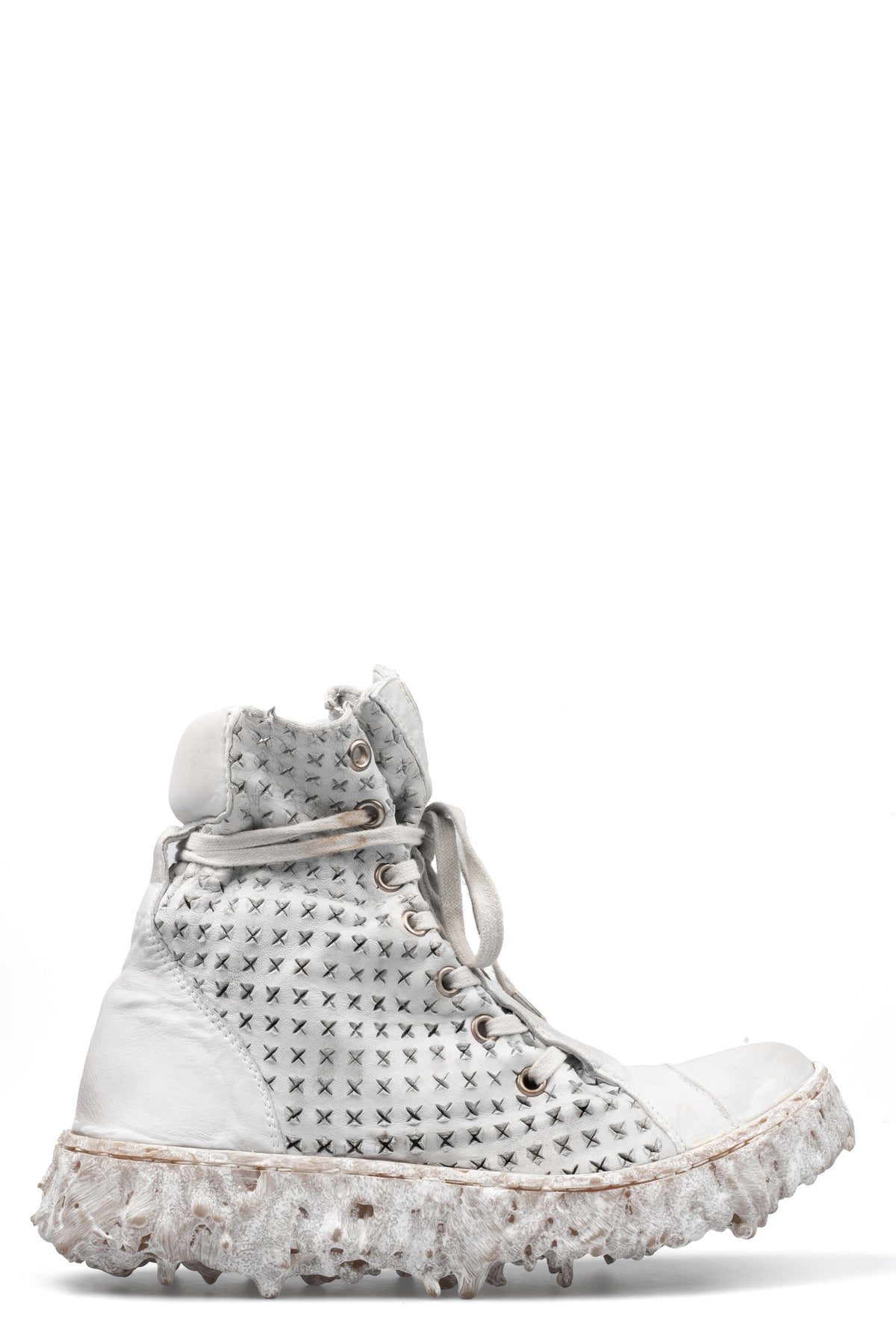 Culture of Brave Perforated High top melt sole laced sneakers MELM3