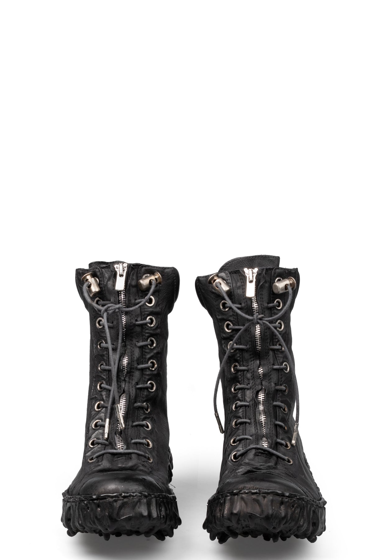 Culture of Brave | High top melt sole front zip sneakers, Coal MELH1W