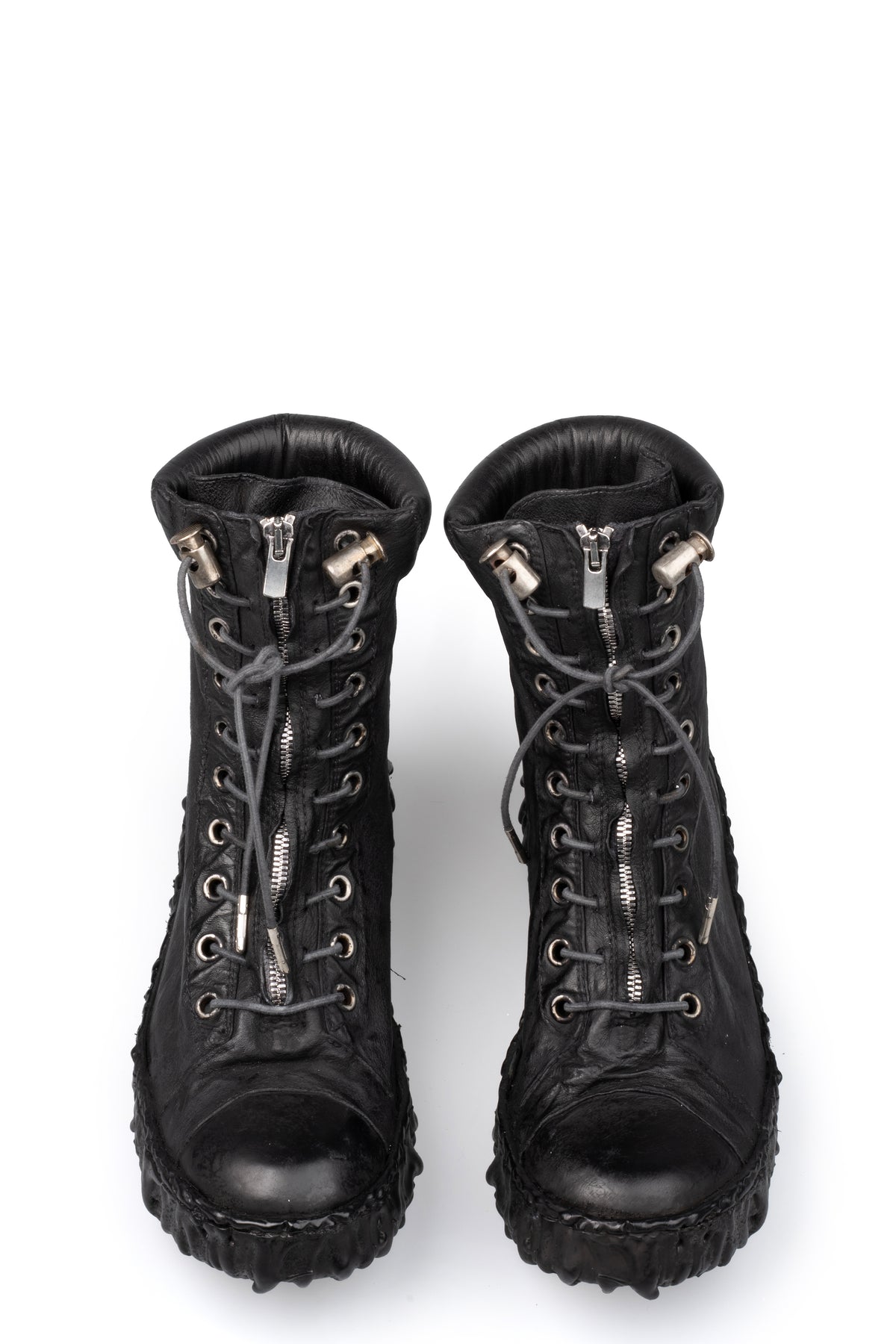 Culture of Brave | High top melt sole front zip sneakers, Coal MELH1W