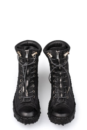 Culture of Brave | High top melt sole front zip sneakers, Coal MELH1W