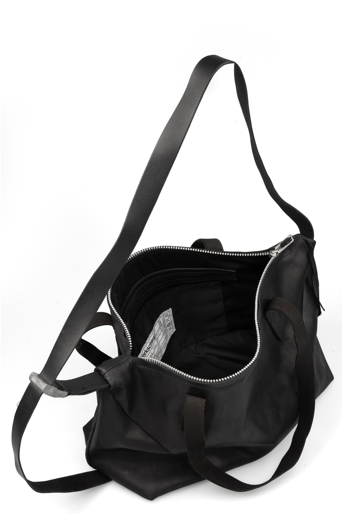 Werkschwarz | Small leather weekender bag, WERK 48F