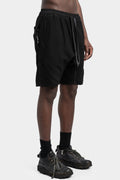 Textured cotton shorts, Black