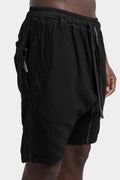 Textured cotton shorts, Black