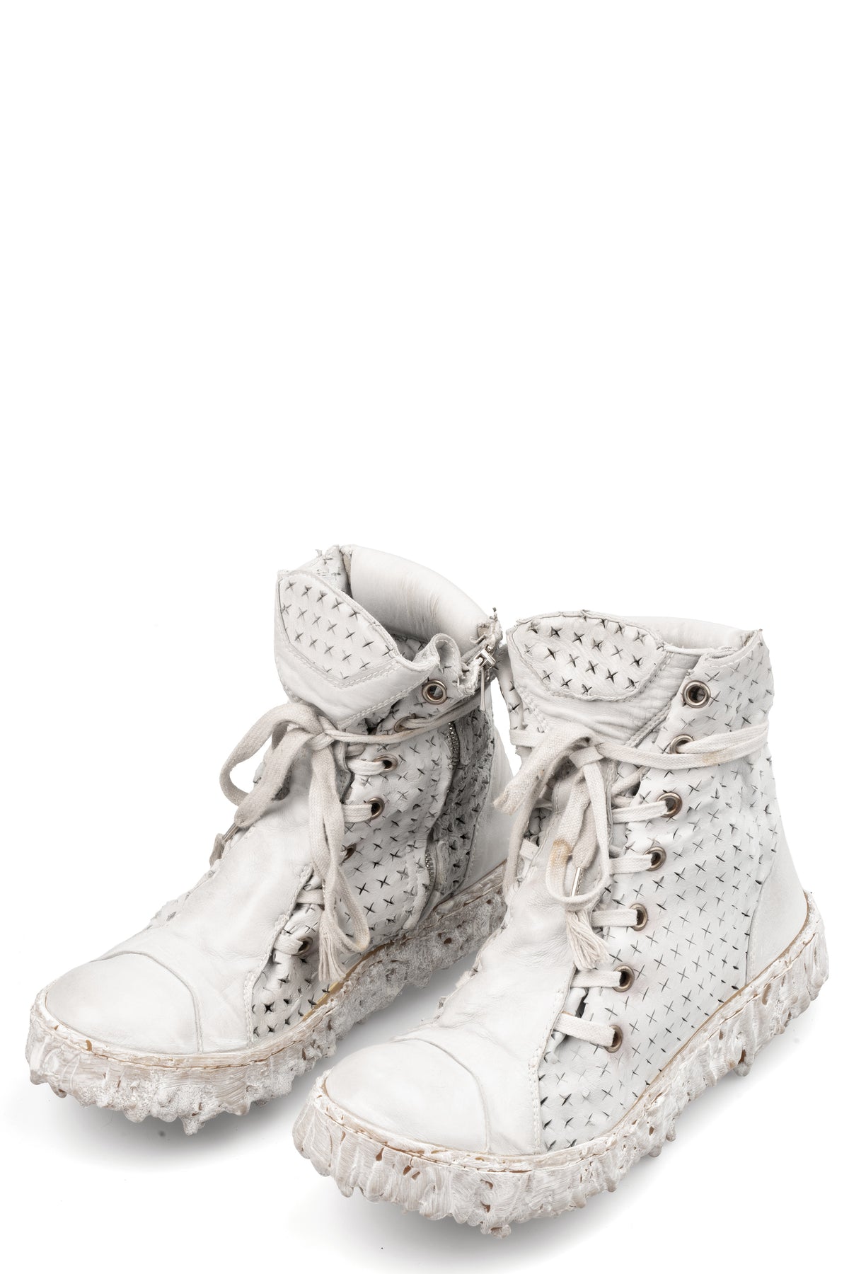 Culture of Brave Perforated High top melt sole laced sneakers MELM3