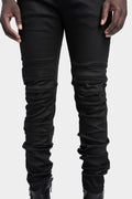 Julius_7 | AW24 - Folded split knee jeans, Black