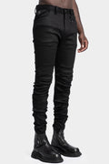 Julius_7 | AW24 - Folded split knee jeans, Black