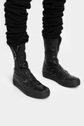 Hidden zip high top leather sneakers