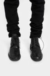 Low top laced leather boots w back zip