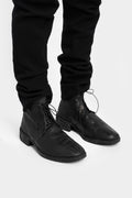 Low top laced leather boots w back zip