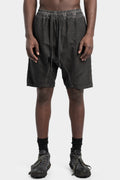 Textured cotton shorts, Plomb