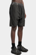 Textured cotton shorts, Plomb