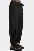 Asymmetrical panel overlay wool blend pants