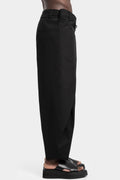 Asymmetrical panel overlay wool blend pants