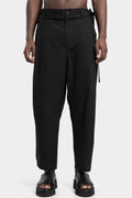 Asymmetrical panel overlay wool blend pants