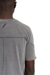 Tonal stitch cotton t-shirt, Dark used grey