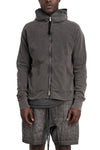 Contrast zip up hood sweater, Dark used grey