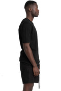 Cotton contrast T-shirt, Black