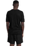Cotton contrast T-shirt, Black