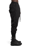 Low crotch tech pants, Black