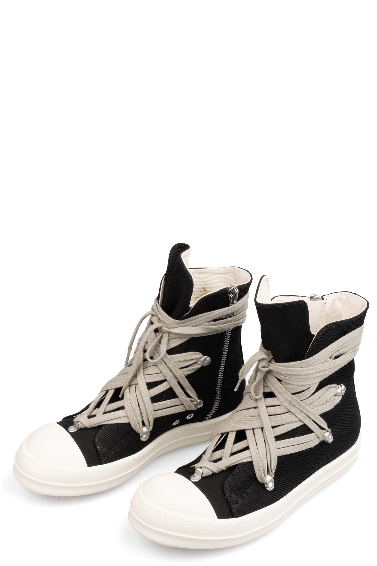 Rick Owens DRKSHDW | Megalace Ramones sneakers, DU01F4809 DOW1 911 Black / Milk