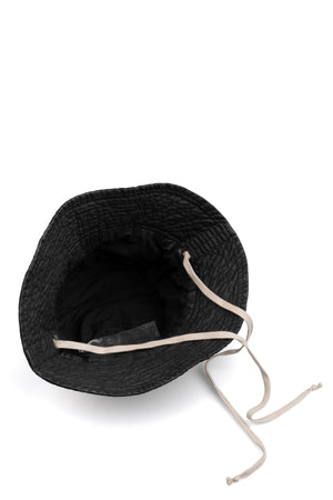 Rick Owens DRKSHDW | SS26 - Gilligan bucket hat, Deep Black Denim DA01F4479 DBK