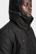 Padded leather parkas