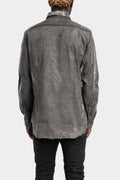 Woven linen shirt, Anthracite salt dye