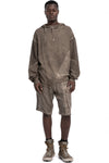 La Haine Inside Us | SS26 - Asymmetric hooded contrast sweater, Fango M1271